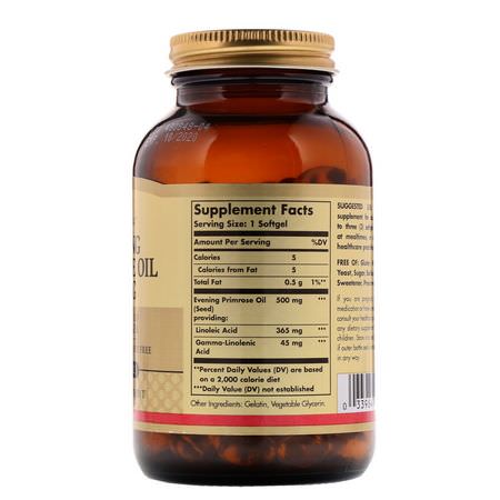 Solgar, Evening Primrose Oil, 500 mg, 180 Softgels:زيت زهرة الربيع المسائية, صحة المرأة