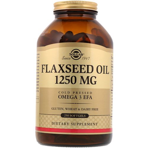 Solgar, Flaxseed Oil, 1,250 mg, 250 Softgels فوائد
