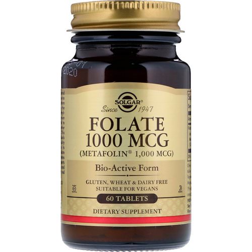 Solgar, Folate as Metafolin, 1,000 mcg, 60 Tablets فوائد