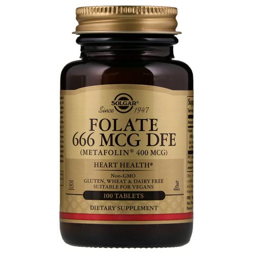 Solgar, Folate as Metafolin, 400 mcg, 100 Tablets فوائد
