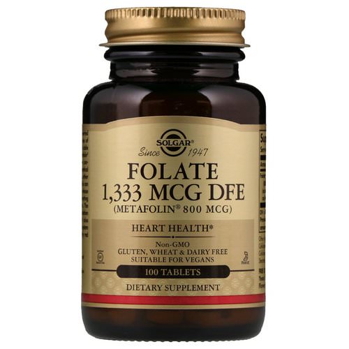 Solgar, Folate as Metafolin, 800 mcg, 100 Tablets فوائد