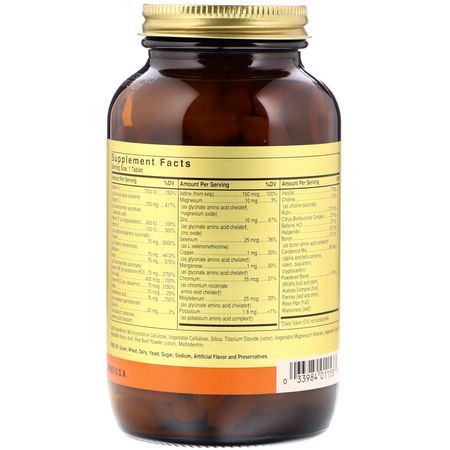 Solgar, Formula V, VM-75, Multiple Vitamins with Chelated Minerals, Iron Free, 180 Tablets:الفيتامينات المتعددة, المكملات الغذائية