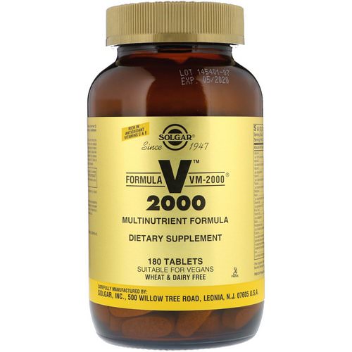 Solgar, Formula VM-2000, Multinutrient Formula, 180 Tablets فوائد
