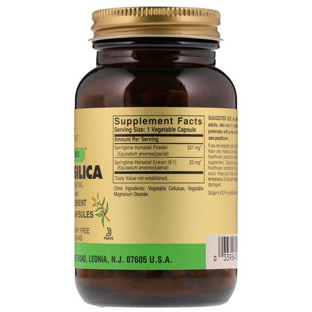 Solgar, Full Potency Herbs, Vegetal Silica, 100 Vegetable Capsules:السيليكا ,المعادن
