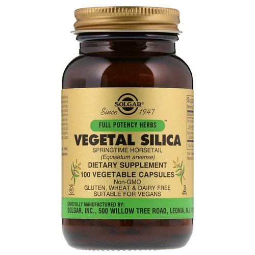 Solgar, Full Potency Herbs, Vegetal Silica, 100 Vegetable Capsules فوائد