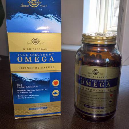 Solgar, Full Spectrum Omega, Wild Alaskan Salmon Oil, 120 Softgels