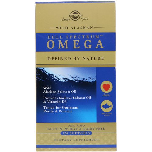 Solgar, Full Spectrum Omega, Wild Alaskan Salmon Oil, 120 Softgels فوائد