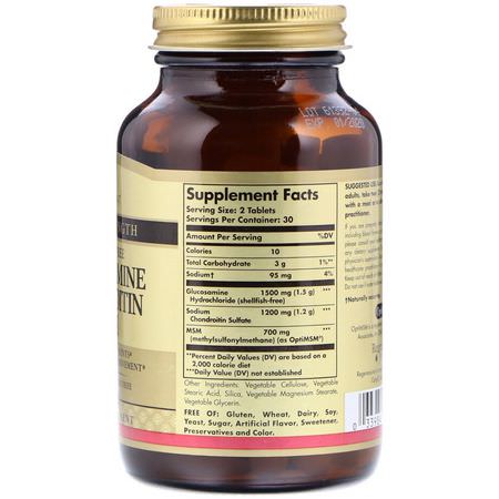 Solgar, Glucosamine Chondroitin MSM, Triple Strength, 60 Tablets:الجل,ك,زامين ش,ندر,يتن, المفصل