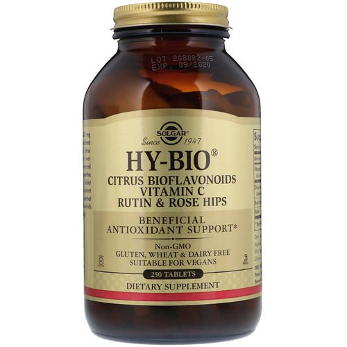 Solgar, Hy-Bio, Citrus Bioflavonoids, Vitamin C, Rutin & Rose Hips, 250 Tablets فوائد