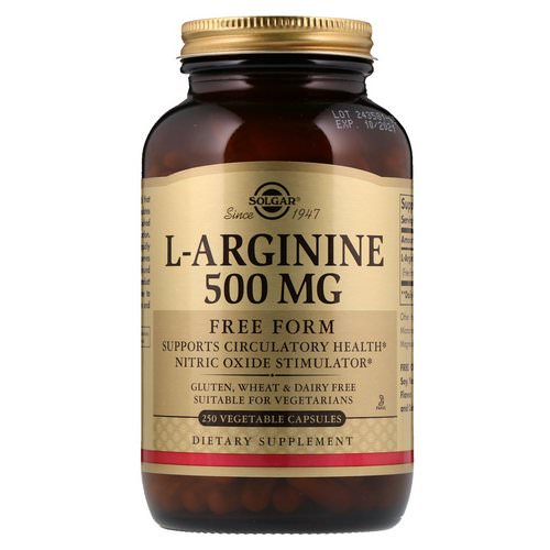 Solgar, L-Arginine, 500 mg, 250 Vegetable Capsules فوائد