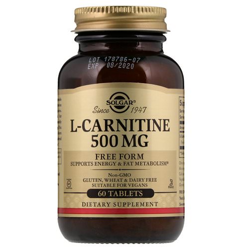 Solgar, L-Carnitine, 500 mg, 60 Tablets فوائد
