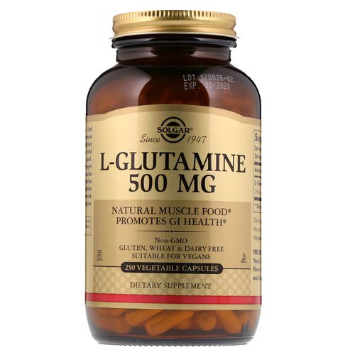 Solgar, L-Glutamine, 500 mg, 250 Vegetable Capsules فوائد