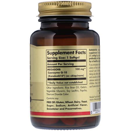Solgar, Megasorb CoQ-10, 100 mg, 60 Softgels:أنزيم Q10, CoQ10