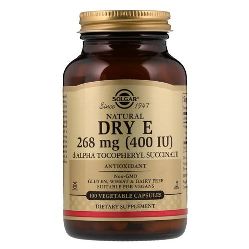 Solgar, Natural Dry E, 268 mg (400 IU), 100 Vegetable Capsules فوائد