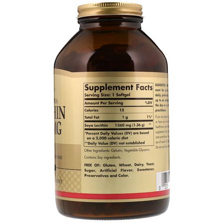 Solgar, Natural Soya Lecithin, 1,360 mg, 250 Softgels:الليسيثين, المكملات الغذائية