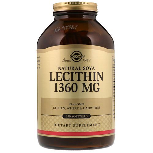 Solgar, Natural Soya Lecithin, 1,360 mg, 250 Softgels فوائد