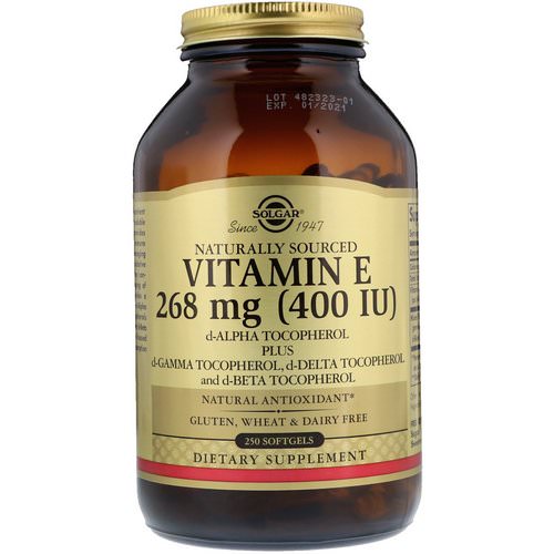 Solgar, Naturally Sourced Vitamin E, 400 IU, 250 Softgels فوائد