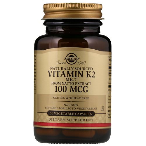 Solgar, Naturally Sourced Vitamin K2, 100 mcg, 50 Vegetable Capsules فوائد