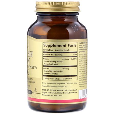 Solgar, No-Flush Niacin, 500 mg, 100 Vegetable Capsules:B3 Niacin,فيتامين B