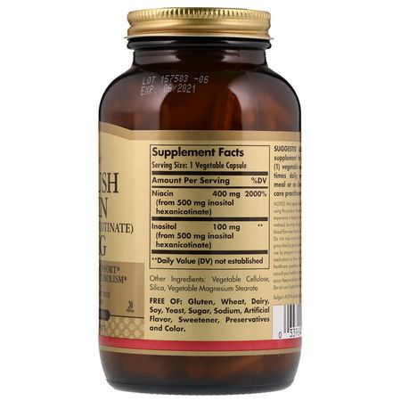 Solgar, No-Flush Niacin, 500 mg, 250 Vegetable Capsules:B3 Niacin,فيتامين B