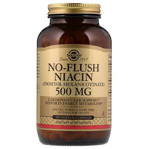Solgar, No-Flush Niacin, 500 mg, 250 Vegetable Capsules فوائد