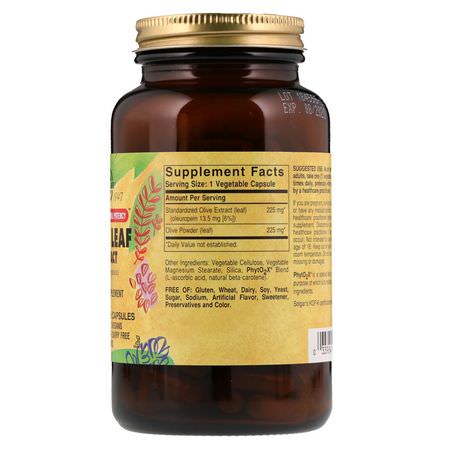 Solgar, Olive Leaf Extract, 180 Vegetable Capsules:أنفلونزا, سعال