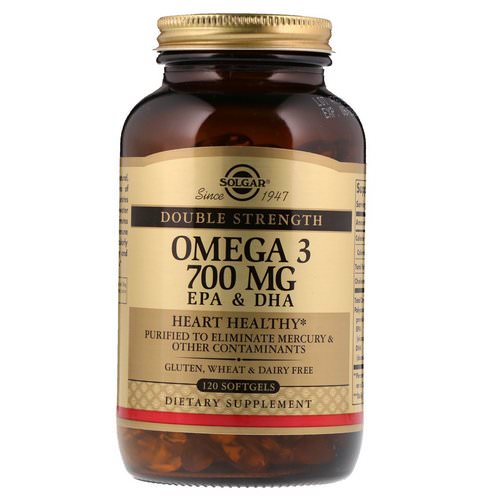 Solgar, Omega-3, EPA & DHA, Double Strength, 700 mg, 120 Softgels فوائد