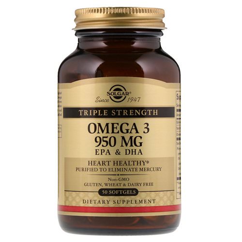 Solgar, Omega-3, EPA & DHA, Triple Strength, 950 mg, 50 Softgels فوائد