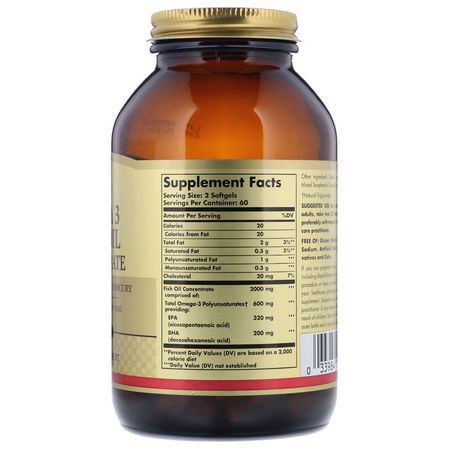 Solgar, Omega-3 Fish Oil Concentrate, 120 Softgels:زيت السمك أوميغا 3, EPA DHA