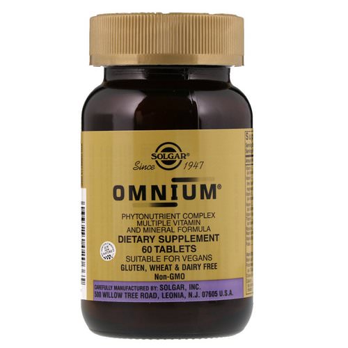 Solgar, Omnium, Phytonutrient Complex, Multiple Vitamin and Mineral Formula, 60 Tablets فوائد