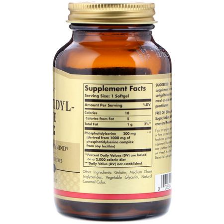 Solgar, Phosphatidylserine, 200 mg, 60 Softgels:فسفاتيديل سيرين, فسف,ليبيدز