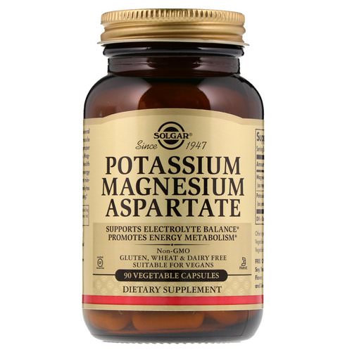 Solgar, Potassium Magnesium Aspartate, 90 Vegetable Capsules فوائد