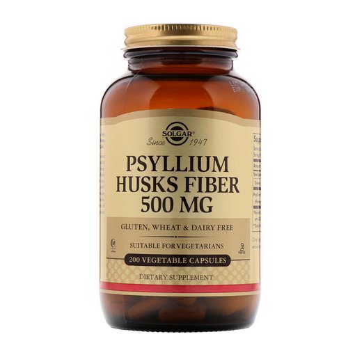 Solgar, Psyllium Husks Fiber, 500 mg, 200 Vegetable Capsules فوائد