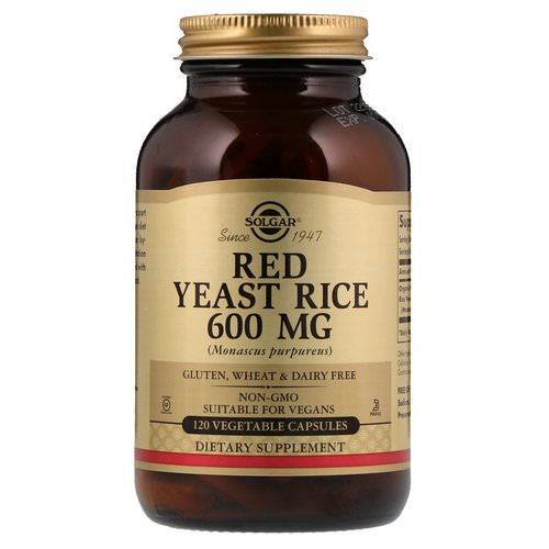 Solgar, Red Yeast Rice, 600 mg, 120 Vegetable Capsules فوائد