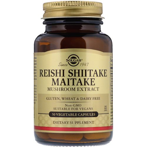 Solgar, Reishi Shiitake Maitake Mushroom Extract, 50 Vegetable Capsules فوائد