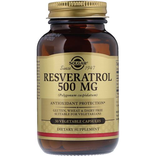 Solgar, Resveratrol, 500 mg, 30 Vegetable Capsules فوائد