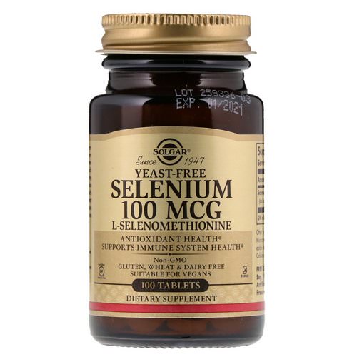 Solgar, Selenium, Yeast-Free, 100 mcg, 100 Tablets فوائد