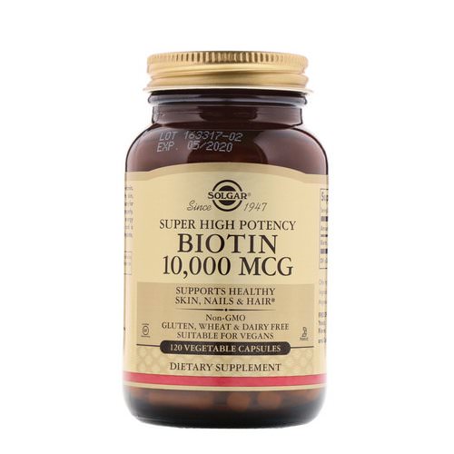 Solgar, Super High Potency, Biotin, 10,000 mcg, 120 Vegetable Capsules فوائد