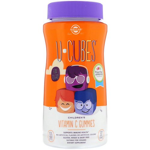 Solgar, U-Cubes, Children's Vitamin C, Orange & Strawberry Flavors, 90 Gummies فوائد