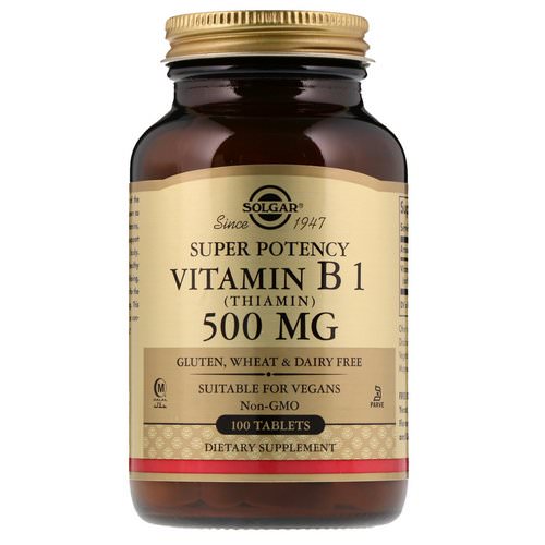 Solgar, Vitamin B1 (Thiamin), 500 mg, 100 Tablets فوائد