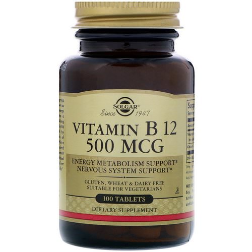 Solgar, Vitamin B12, 500 mcg, 100 Tablets فوائد