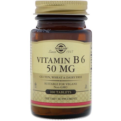 Solgar, Vitamin B6, 50 mg, 100 Tablets فوائد