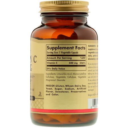 Solgar, Vitamin C, 500 mg, 100 Vegetable Capsules:الأنفل,نزا ,السعال