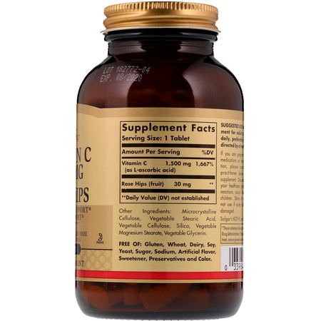 Solgar, Vitamin C, with Rose Hips, 1,500 mg, 90 Tablets:الأنفل,نزا ,السعال