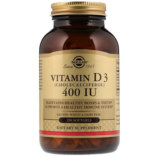 Solgar, Vitamin D3 (Cholecalciferol), 400 IU, 250 Softgels فوائد