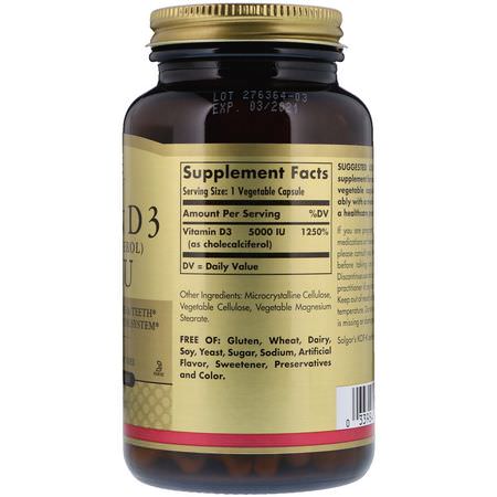 Solgar, Vitamin D3 (Cholecalciferol), 5000 IU, 240 Vegetable Capsules:D3 Cholecalciferol, فيتامين D