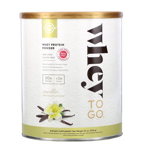 Solgar, Whey To Go, Whey Protein Powder, Vanilla, 33 oz (936 g) فوائد