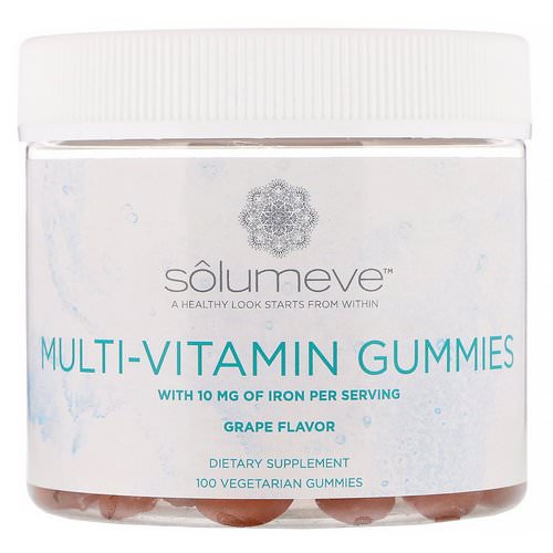 Solumeve, Multi-Vitamin Gummies, Gelatin Free, Grape Flavor, 100 Vegetarian Gummies فوائد