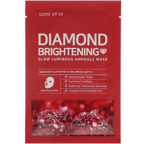 Some By Mi, Glow Luminous Ampoule Mask, Diamond Brightening, 10 Sheets, 25 Each فوائد