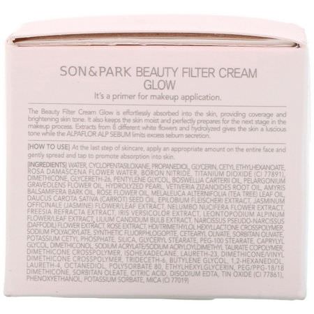 Son & Park, Beauty Filter Cream Glow, 1.41 oz (40 g):وجه تمهيدي, وجه